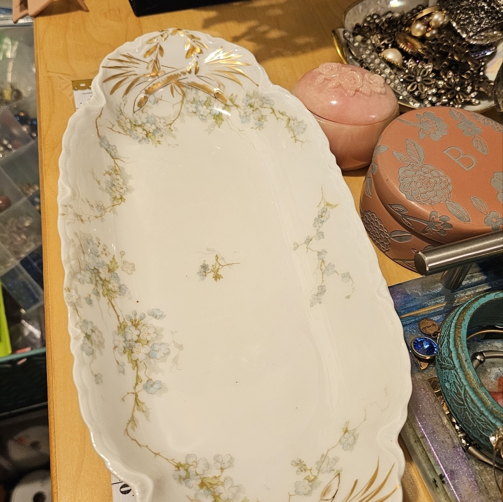 Antique Haviland France Limoges 13" oval serving platter Schleiger 248B